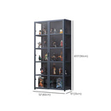 Modish Vertical Bamboo Clear Grey Curio Display Cabinet Image - 27