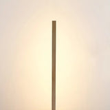 Modish Walnut Rectangular Standing Wooden Floor Lamp Image - 7