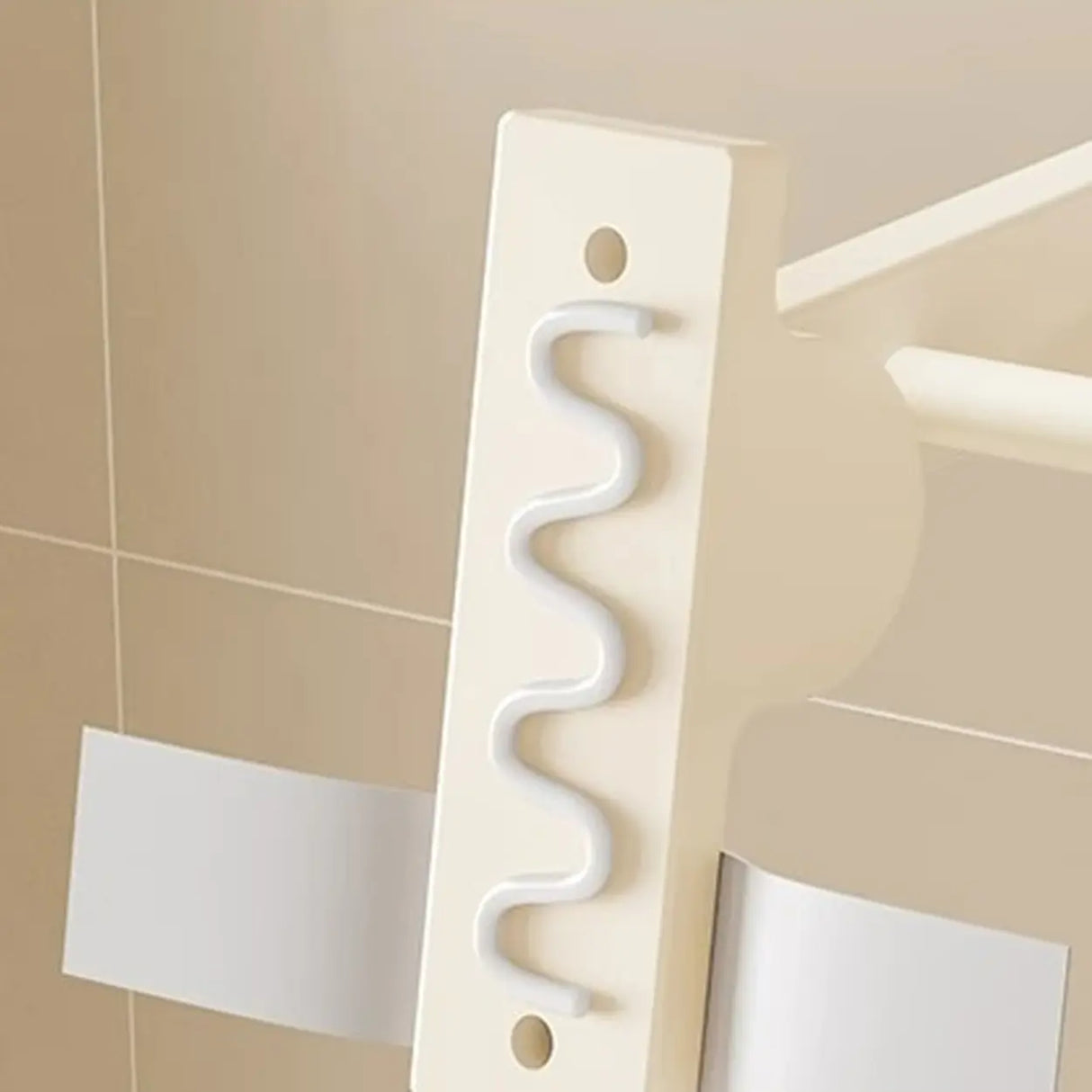 Modish White Bathroom Hardware Set with Storage Racks Image - 11