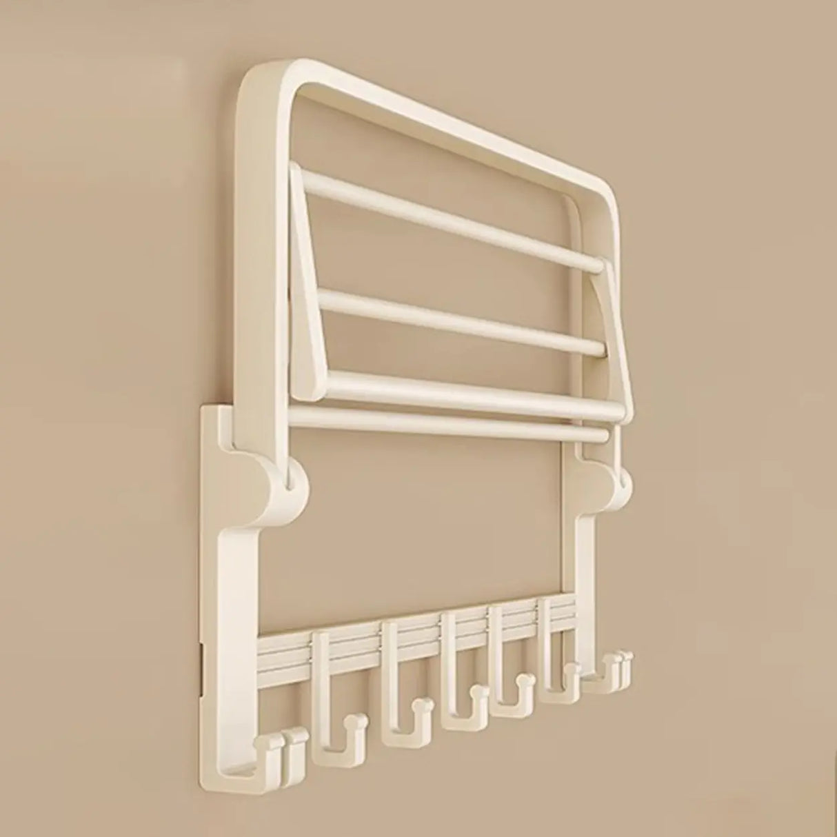 Modish White Bathroom Hardware Set with Storage Racks Image - 13