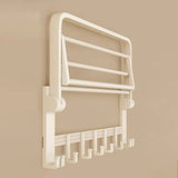 Modish White Bathroom Hardware Set with Storage Racks Image - 13