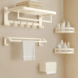 Modish White Bathroom Hardware Set with Storage Racks Image - 17