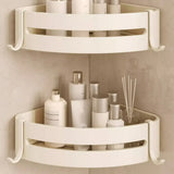 Modish White Bathroom Hardware Set with Storage Racks Image - 18