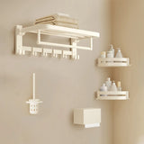 Modish White Bathroom Hardware Set with Storage Racks Image - 20