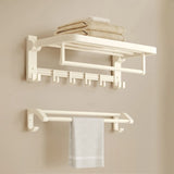 Modish White Bathroom Hardware Set with Storage Racks Image - 3