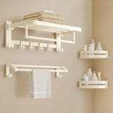 Modish White Bathroom Hardware Set with Storage Racks Image - 9