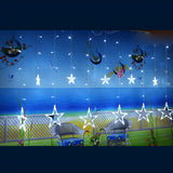 Modish White Christmas Star Curtain String Lights Image - 11