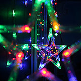 Modish White Christmas Star Curtain String Lights Image - 14