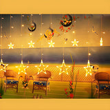 Modish White Christmas Star Curtain String Lights Image - 3