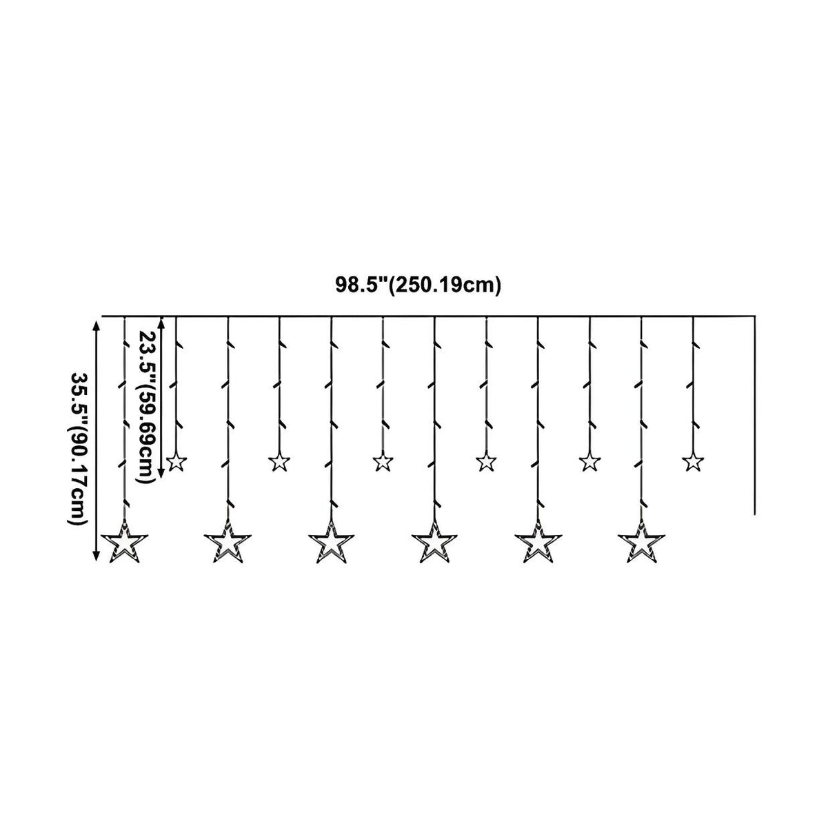 Modish White Christmas Star Curtain String Lights Image - 6