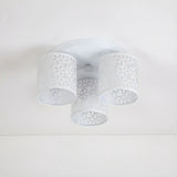 Modish White Cylinder Flush Mount Ceiling Light 3-Light Image - 3