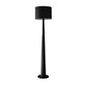 Modish White Cylinder Walnut Metal LED Floor Lamp Image - 7