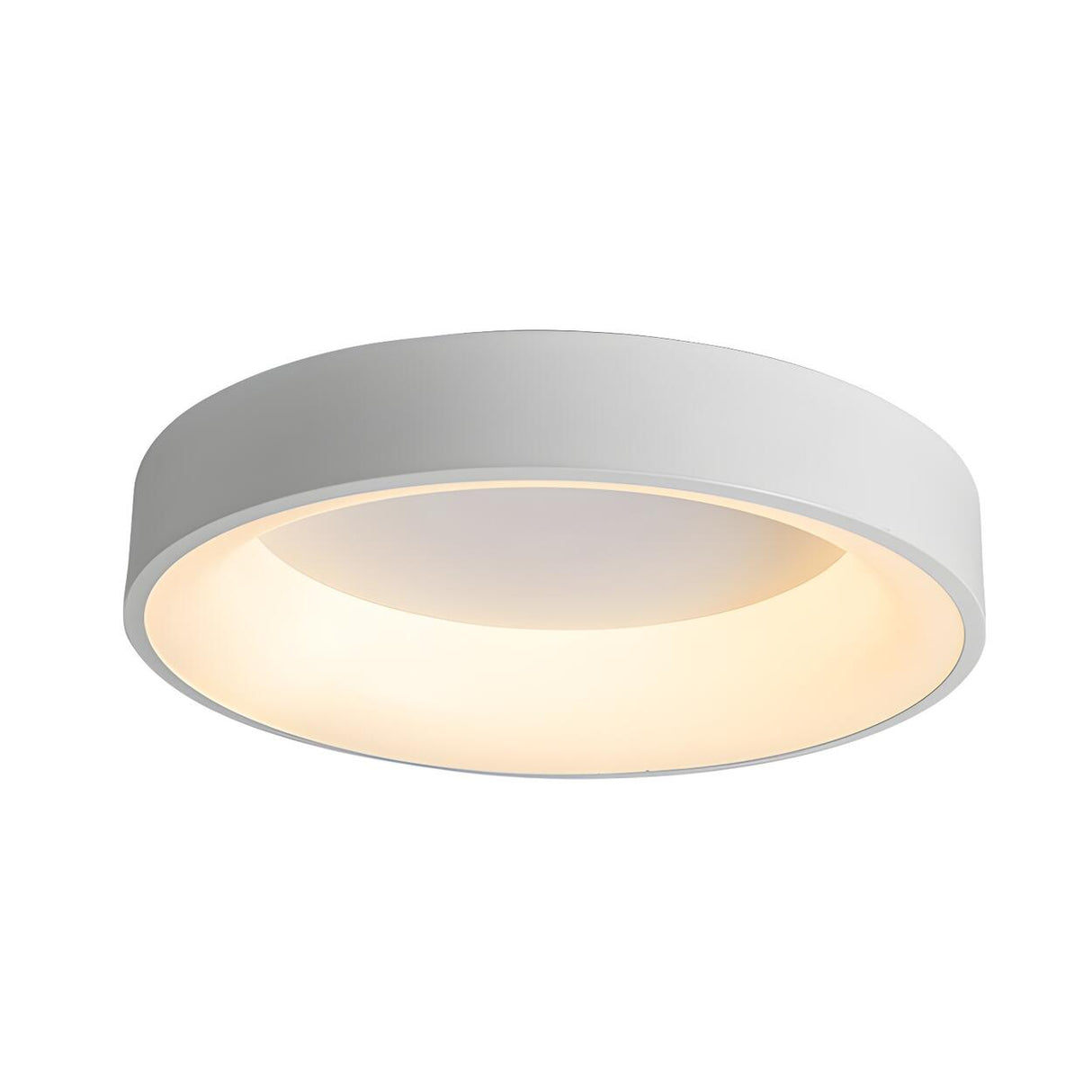 Modish White Drum Dimmable LED Flush Mount Ceiling Lamp Image - 6