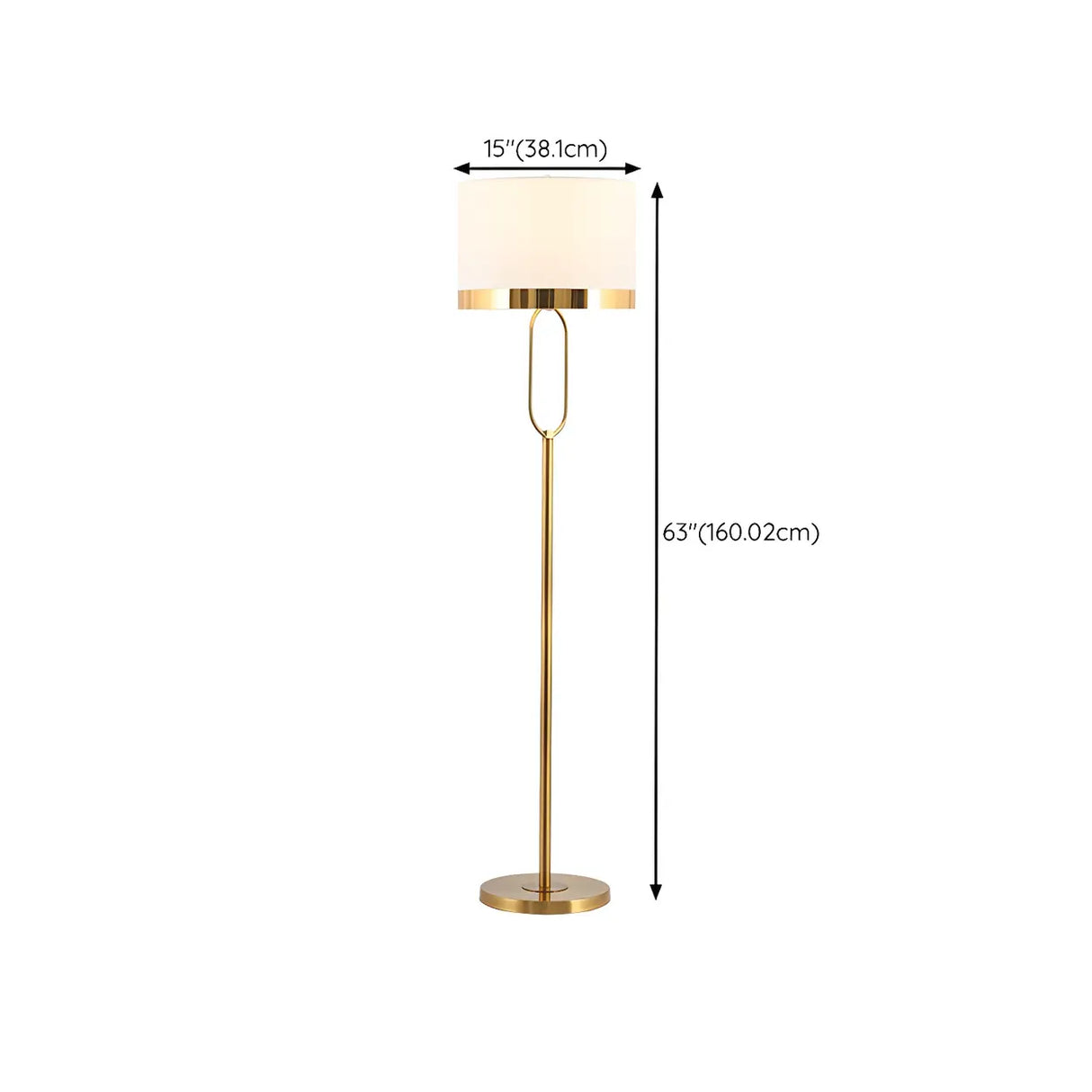 Modish White Drum Shade Gold Metal LED Floor Lamp 