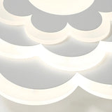 Modish White Floral Dimmable Flush Mount Ceiling Light Image - 10