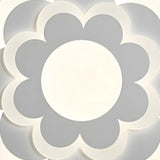 Modish White Floral Dimmable Flush Mount Ceiling Light Image - 12