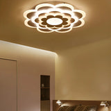 Modish White Floral Dimmable Flush Mount Ceiling Light Image - 13