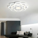 Modish White Floral Dimmable Flush Mount Ceiling Light Image - 4