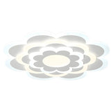 Modish White Floral Dimmable Flush Mount Ceiling Light Image - 5