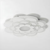 Modish White Floral Dimmable Flush Mount Ceiling Light Image - 6