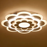 Modish White Floral Dimmable Flush Mount Ceiling Light Image - 7