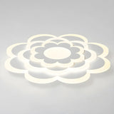 Modish White Floral Dimmable Flush Mount Ceiling Light Image - 9