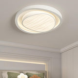 Modish White Geometric Dimmable LED Flush Mount Light Image - 1