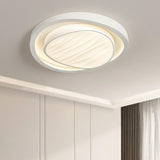 Modish White Geometric Dimmable LED Flush Mount Light Image - 2