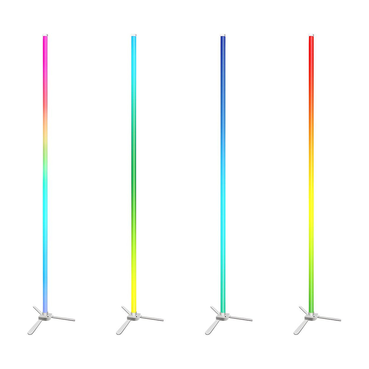 Modish White Linear LED Gradient Metal Floor Lamp Image - 7