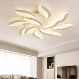 Modish White Petal-Shaped LED Flush Mount Light 3-Light Image - 16