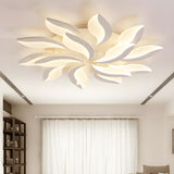 Modish White Petal-Shaped LED Flush Mount Light 3-Light Image - 20