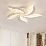 Modish White Petal-Shaped LED Flush Mount Light 3-Light Image - 5