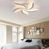 Modish White Petal-Shaped LED Flush Mount Light 3-Light Image - 6