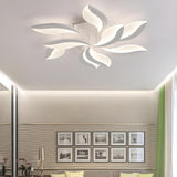 Modish White Petal-Shaped LED Flush Mount Light 3-Light Image - 9