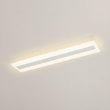 Modish White Rectangular LED Flush Mount Ceiling Light Image - 12