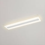 Modish White Rectangular LED Flush Mount Ceiling Light Image - 13