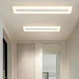 Modish White Rectangular LED Flush Mount Ceiling Light Image - 4