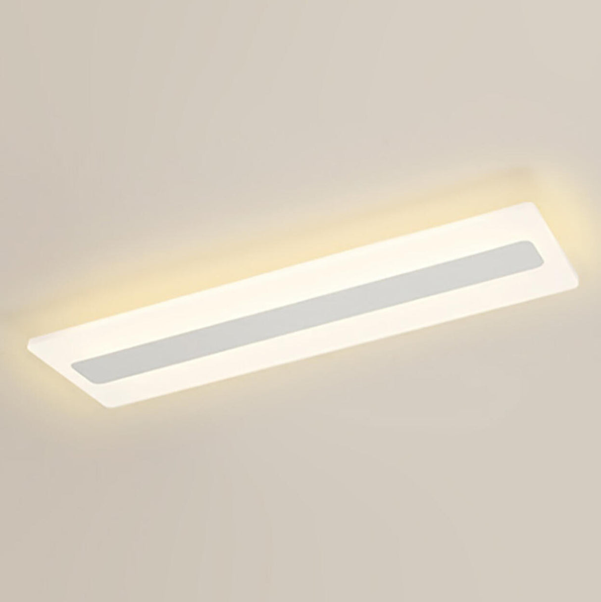 Modish White Rectangular LED Flush Mount Ceiling Light Image - 5