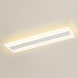 Modish White Rectangular LED Flush Mount Ceiling Light Image - 5