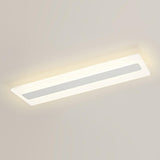 Modish White Rectangular LED Flush Mount Ceiling Light Image - 6