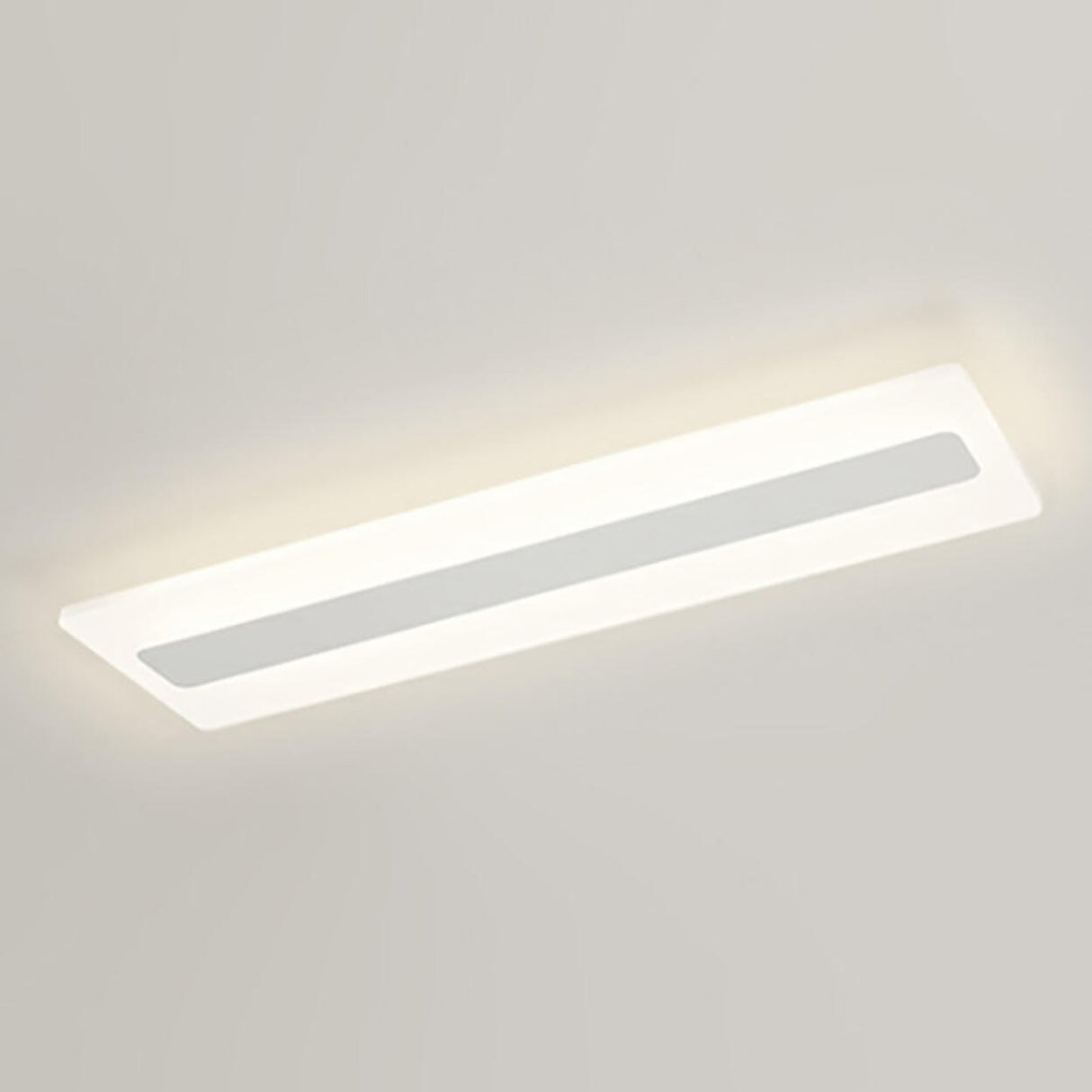 Modish White Rectangular LED Flush Mount Ceiling Light Image - 7