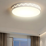 Modish White Round Dimmable Flush Mount Ceiling Light Image - 3