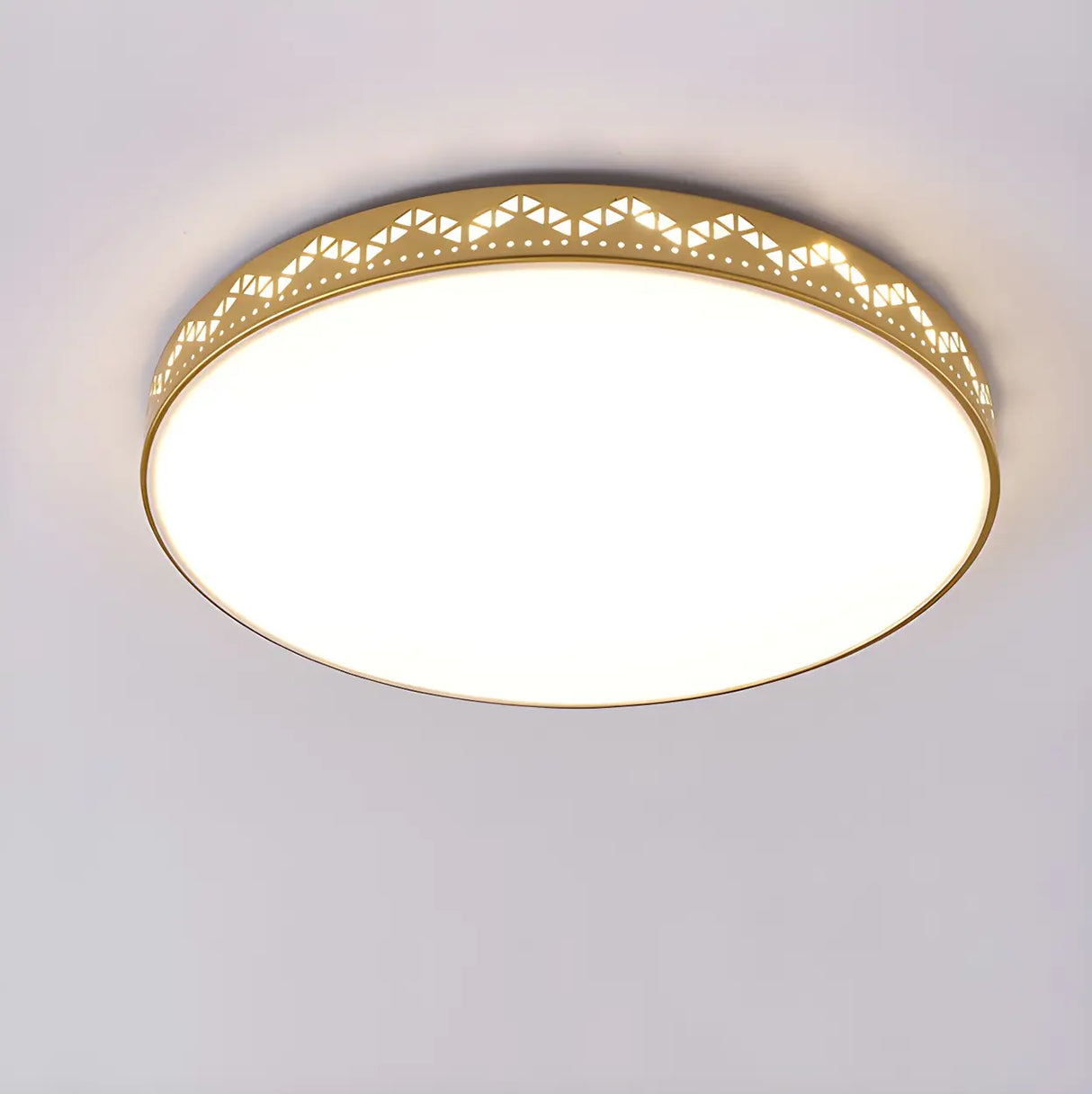 Modish White Round Dimmable Flush Mount Ceiling Light Image - 6