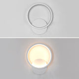 Modish White Round Metal Bedside Wall Sconce Light Image - 10