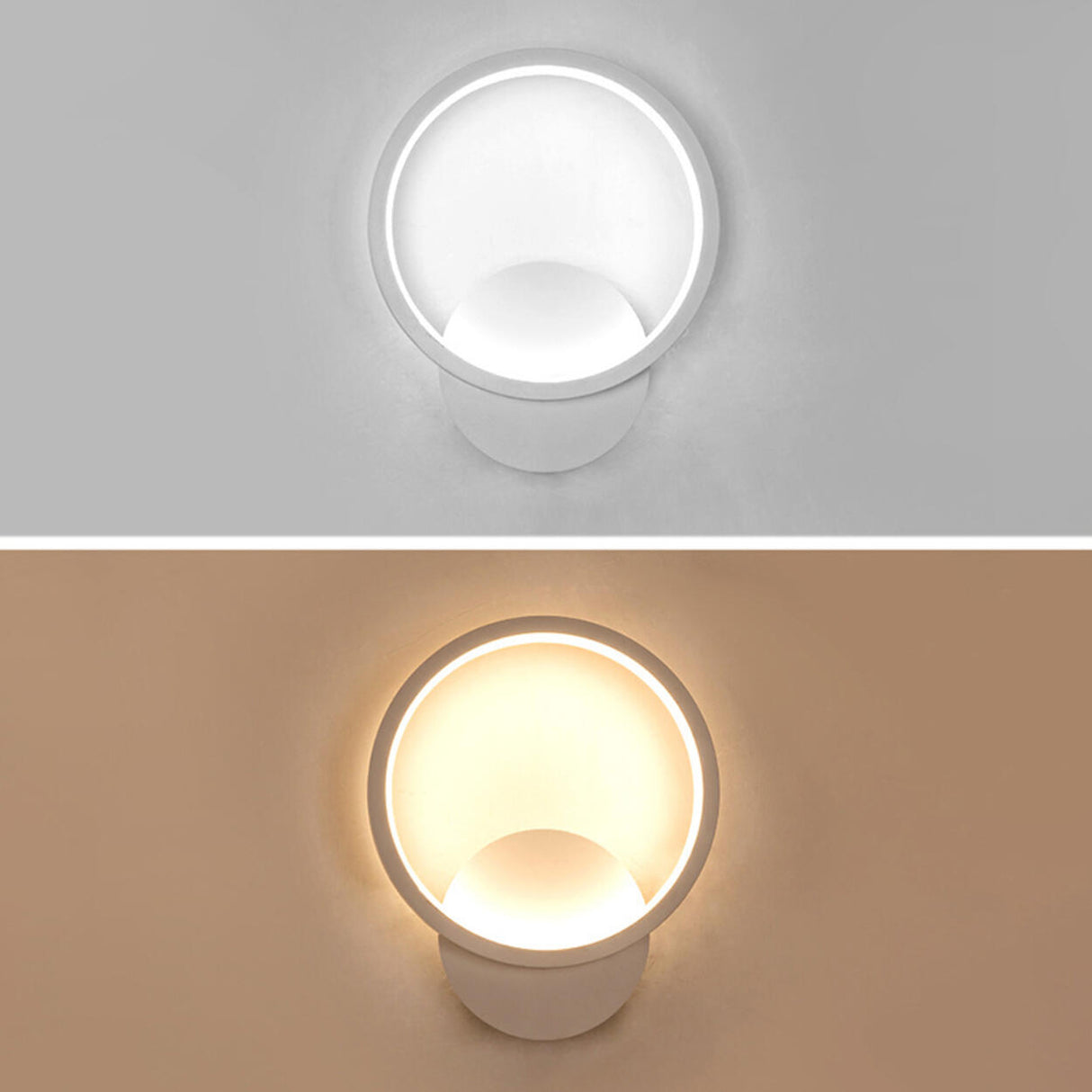 Modish White Round Metal Bedside Wall Sconce Light Image - 11