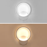 Modish White Round Metal Bedside Wall Sconce Light Image - 11