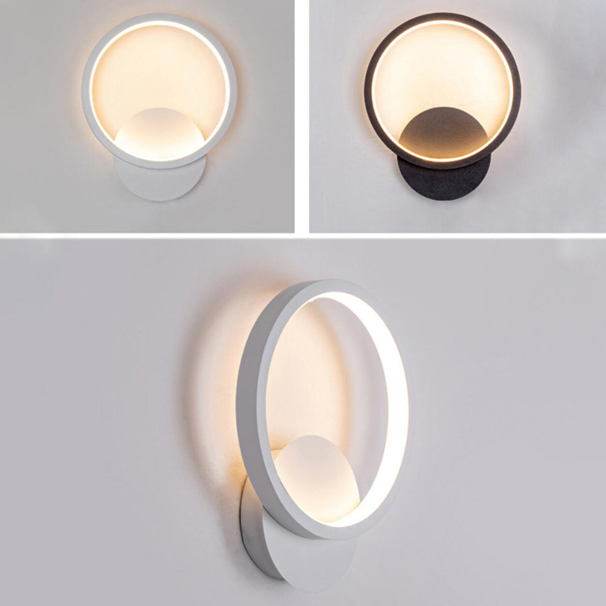 Modish White Round Metal Bedside Wall Sconce Light Image - 13