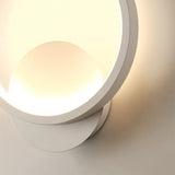 Modish White Round Metal Bedside Wall Sconce Light Image - 14