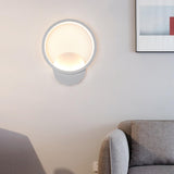 Modish White Round Metal Bedside Wall Sconce Light Image - 2