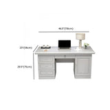 Modish White Rubberwood Storage Drawers Computer Desk #size